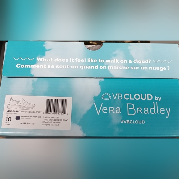 Vera Bradley VB Cloud Convertible Slip-On Shoe Women's 10 Navy Blue & Floral - Picture 11 of 16